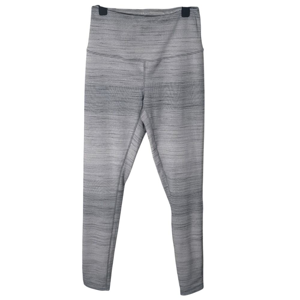 Zella Live In‎ High Waist Gray White Black Striped Seamless Leggings Size S